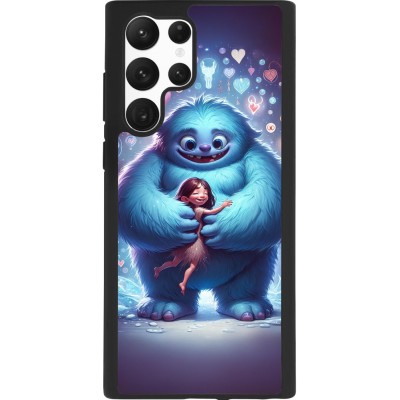 Samsung Galaxy S22 Ultra Case Hülle - Silikon schwarz Valentin 2024 Flauschige Liebe