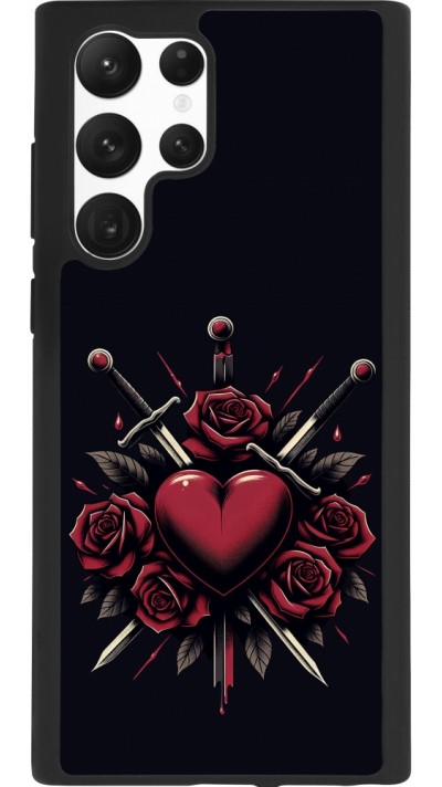 Coque Samsung Galaxy S22 Ultra - Silicone rigide noir Valentine 2024 gothic love