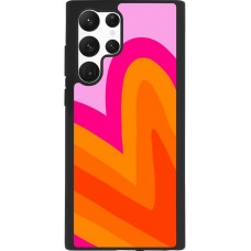 Coque Samsung Galaxy S22 Ultra - Silicone rigide noir Valentine 2024 heart gradient