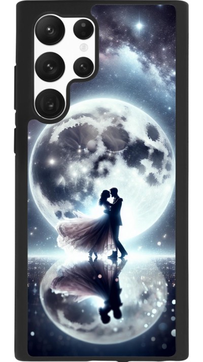 Coque Samsung Galaxy S22 Ultra - Silicone rigide noir Valentine 2024 Love under the moon