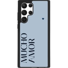 Coque Samsung Galaxy S22 Ultra - Silicone rigide noir Valentine 2024 mucho amor azul