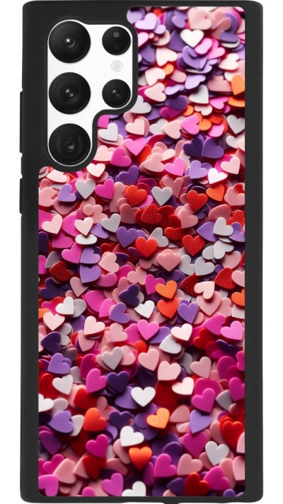 Coque Samsung Galaxy S22 Ultra - Silicone rigide noir Valentine 2025 Confetti