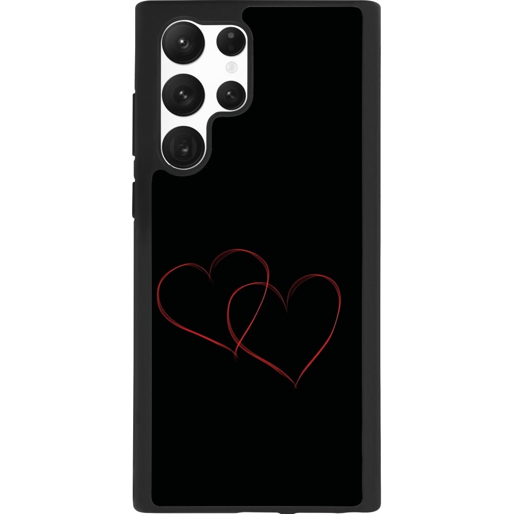 Samsung Galaxy S22 Ultra Case Hülle - Silikon schwarz Valentine 2023 attached heart