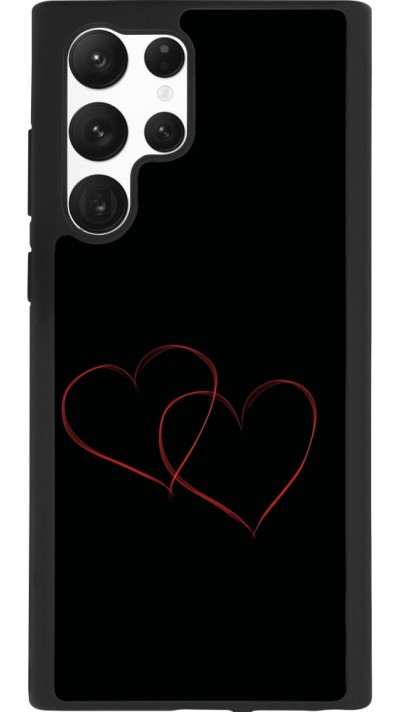 Coque Samsung Galaxy S22 Ultra - Silicone rigide noir Valentine 2023 attached heart