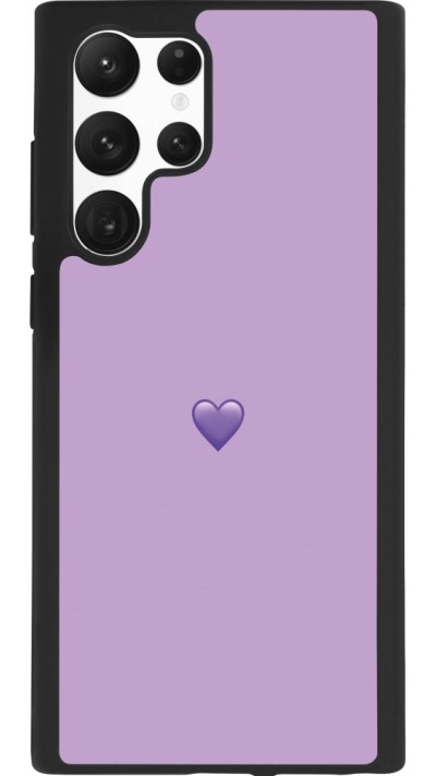 Coque Samsung Galaxy S22 Ultra - Silicone rigide noir Valentine 2023 purpule single heart