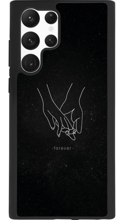 Coque Samsung Galaxy S22 Ultra - Silicone rigide noir Valentine 2023 hands forever