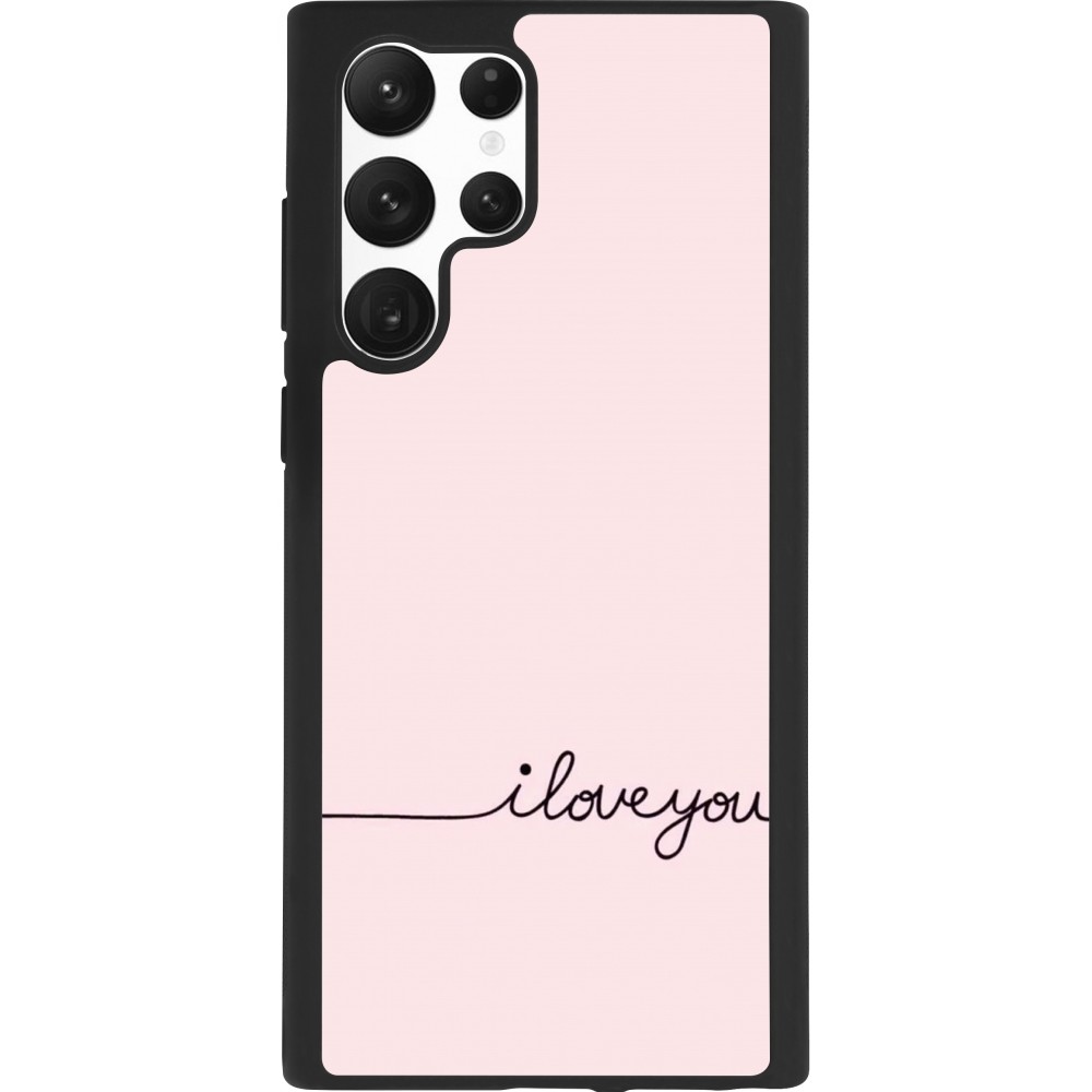 Samsung Galaxy S22 Ultra Case Hülle - Silikon schwarz Valentine 2023 i love you writing