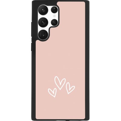 Samsung Galaxy S22 Ultra Case Hülle - Silikon schwarz Valentine 2023 three minimalist hearts
