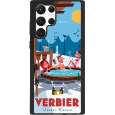 Coque Samsung Galaxy S22 Ultra - Silicone rigide noir Verbier Mountain Jacuzzi