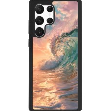 Coque Samsung Galaxy S22 Ultra - Silicone rigide noir Wave Sunset