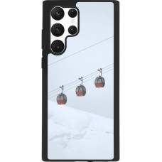 Coque Samsung Galaxy S22 Ultra - Silicone rigide noir Winter 22 ski lift
