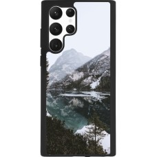 Samsung Galaxy S22 Ultra Case Hülle - Silikon schwarz Winter 22 snowy mountain and lake