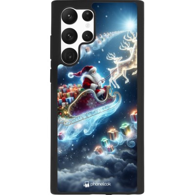 Samsung Galaxy S22 Ultra Case Hülle - Silikon schwarz Weihnachten 2023 Verzauberter Weihnachtsmann