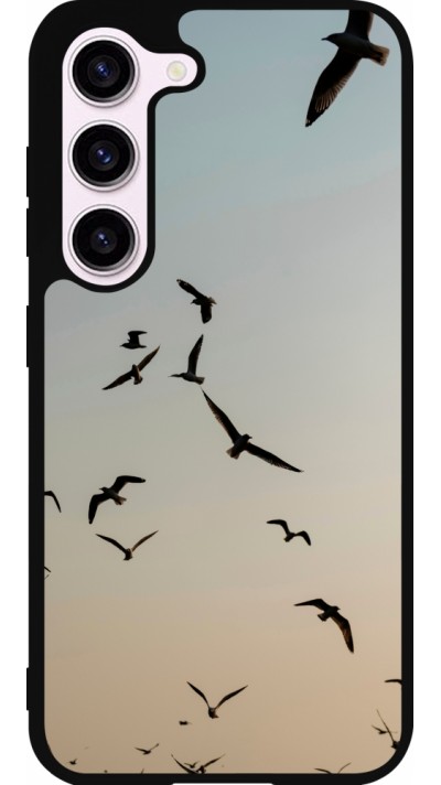 Samsung Galaxy S23 Case Hülle - Silikon schwarz Autumn 22 flying birds shadow