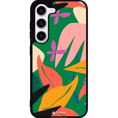 Coque Samsung Galaxy S23 - Silicone rigide noir Abstract Jungle