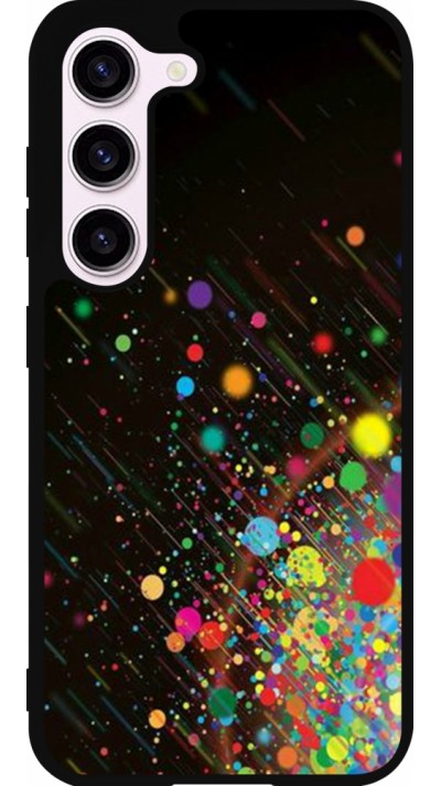 Samsung Galaxy S23 Case Hülle - Silikon schwarz Abstract Bubble Lines