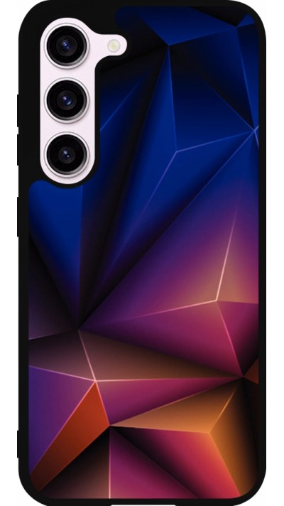Samsung Galaxy S23 Case Hülle - Silikon schwarz Abstract Triangles 