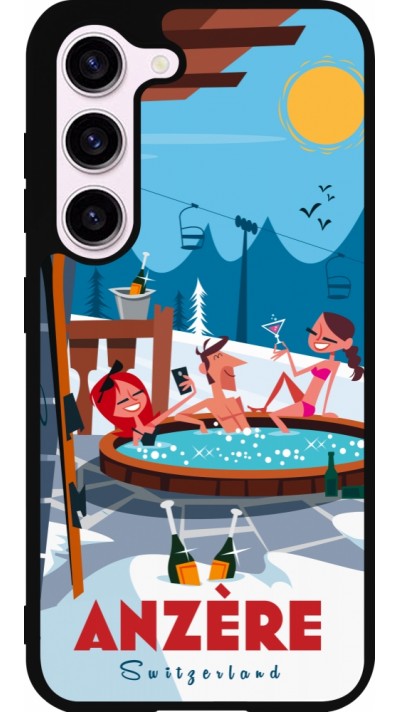 Coque Samsung Galaxy S23 - Silicone rigide noir Anzère Mountain Jacuzzi
