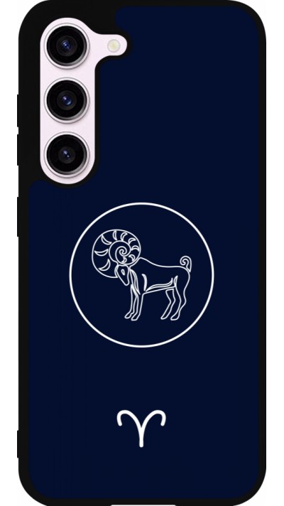 Coque Samsung Galaxy S23 - Silicone rigide noir Astrologie Bélier