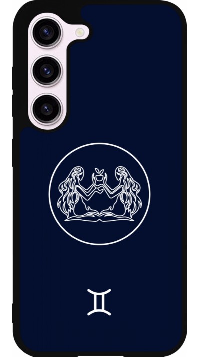 Coque Samsung Galaxy S23 - Silicone rigide noir Astrologie Gémeaux