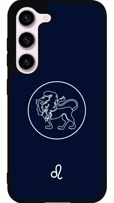 Coque Samsung Galaxy S23 - Silicone rigide noir Astrologie Lion