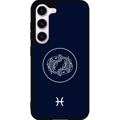 Coque Samsung Galaxy S23 - Silicone rigide noir Astrologie Poissons