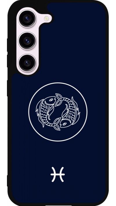 Coque Samsung Galaxy S23 - Silicone rigide noir Astrologie Poissons