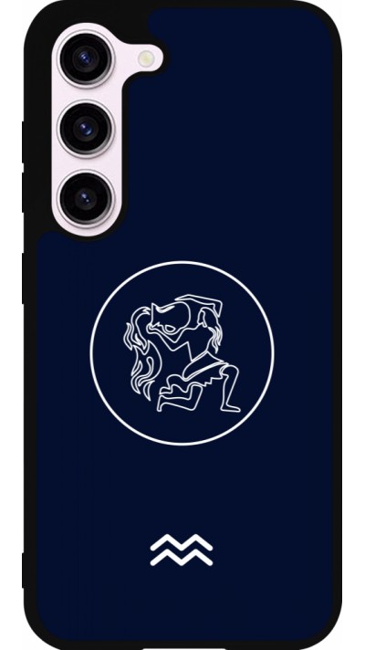 Coque Samsung Galaxy S23 - Silicone rigide noir Astrologie Verseau