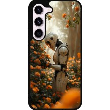 Samsung Galaxy S23 Case Hülle - Silikon schwarz Astronaut flowers 2025