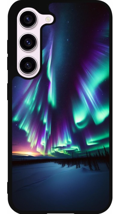 Samsung Galaxy S23 Case Hülle - Silikon schwarz Funkelndes Nordlicht