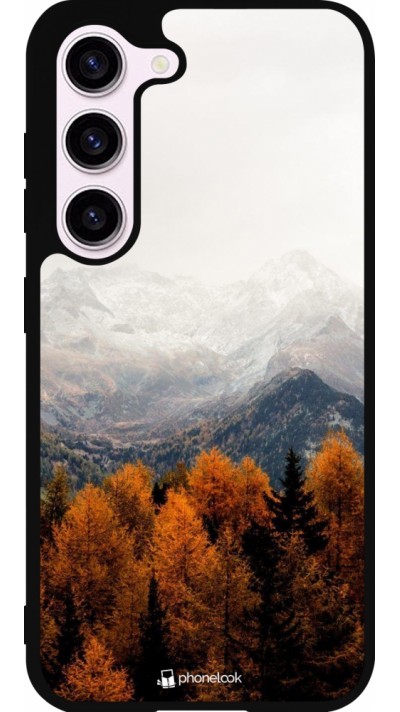 Samsung Galaxy S23 Case Hülle - Silikon schwarz Autumn 21 Forest Mountain