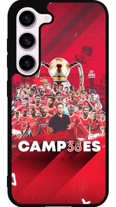 Coque Samsung Galaxy S23 - Silicone rigide noir Benfica Campeoes 2023