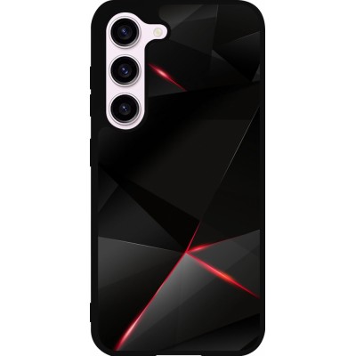 Coque Samsung Galaxy S23 - Silicone rigide noir Black Red Lines
