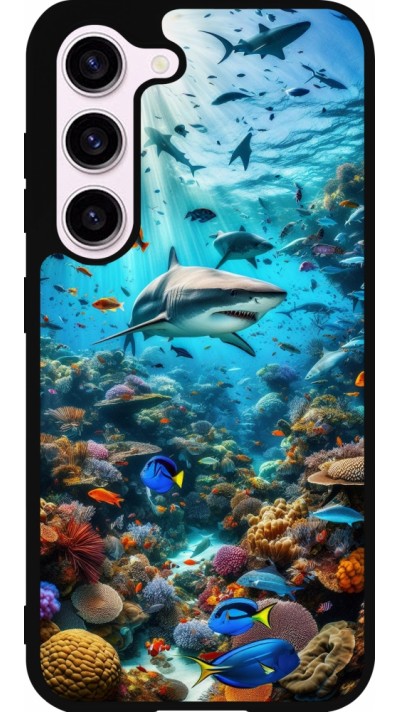 Samsung Galaxy S23 Case Hülle - Silikon schwarz Bora Bora Meer und Wunder