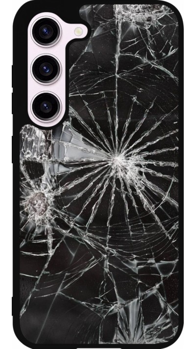 Samsung Galaxy S23 Case Hülle - Silikon schwarz Broken Screen
