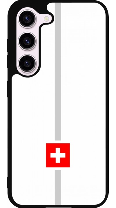 Samsung Galaxy S23 Case Hülle - Silikon schwarz Kanton CH weiss