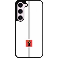 Coque Samsung Galaxy S23 - Silicone rigide noir Canton GL blanc