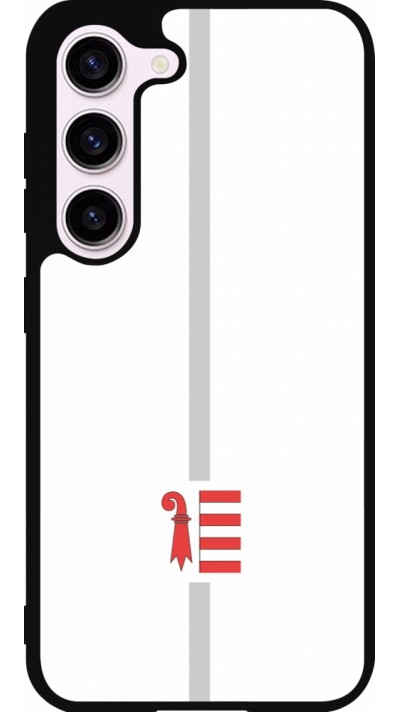 Samsung Galaxy S23 Case Hülle - Silikon schwarz Kanton JU weiss