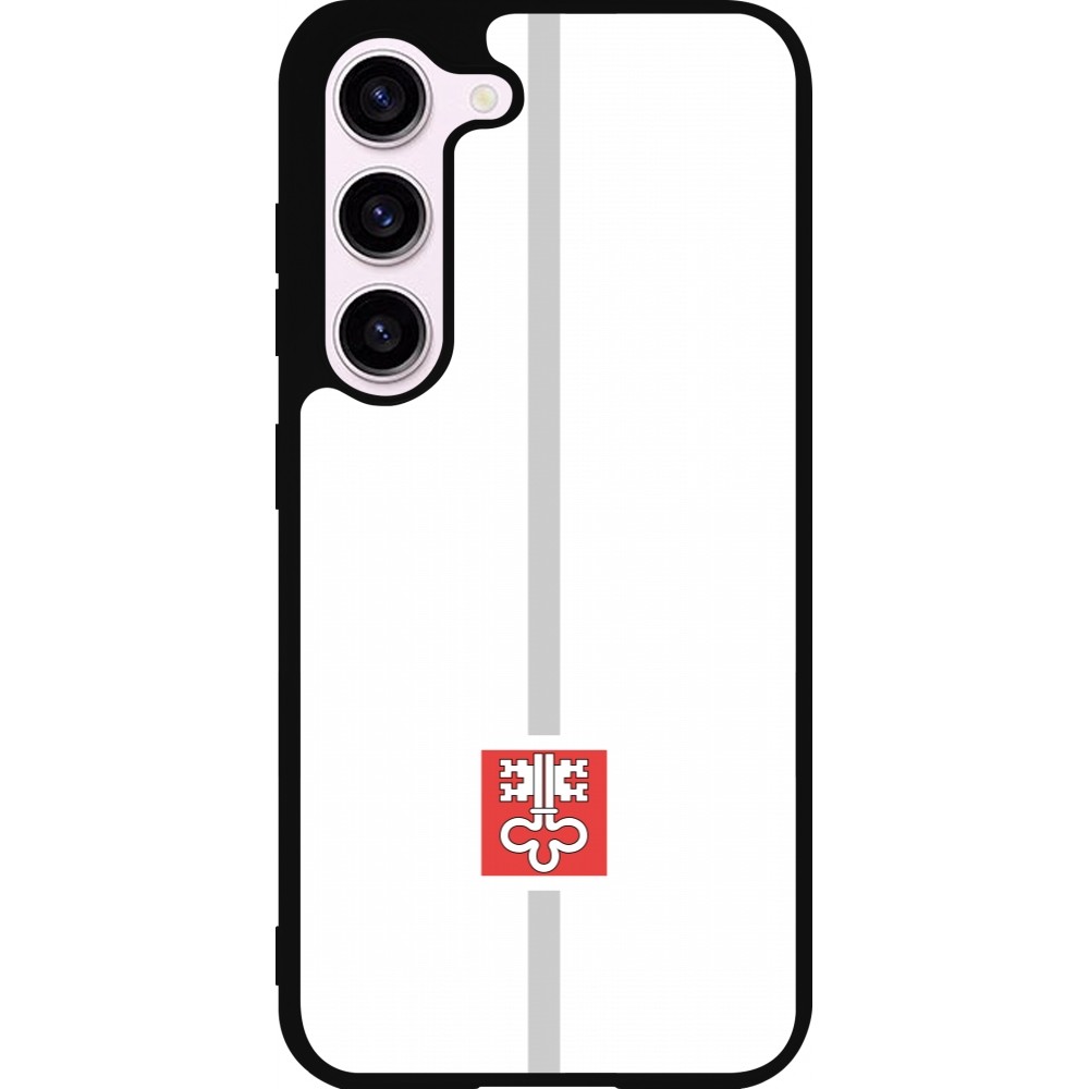 Samsung Galaxy S23 Case Hülle - Silikon schwarz Kanton NW weiss