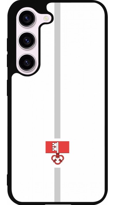 Samsung Galaxy S23 Case Hülle - Silikon schwarz Kanton OW weiss