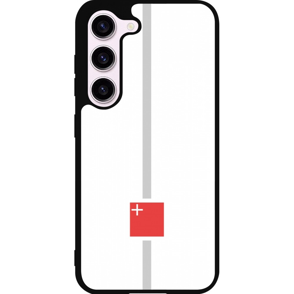 Samsung Galaxy S23 Case Hülle - Silikon schwarz Kanton SZ weiss
