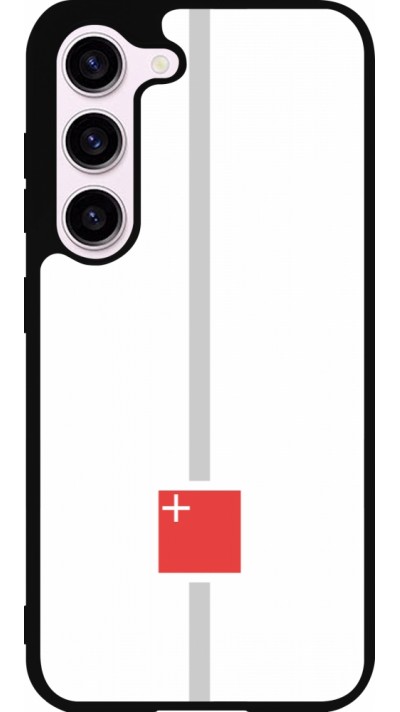 Samsung Galaxy S23 Case Hülle - Silikon schwarz Kanton SZ weiss