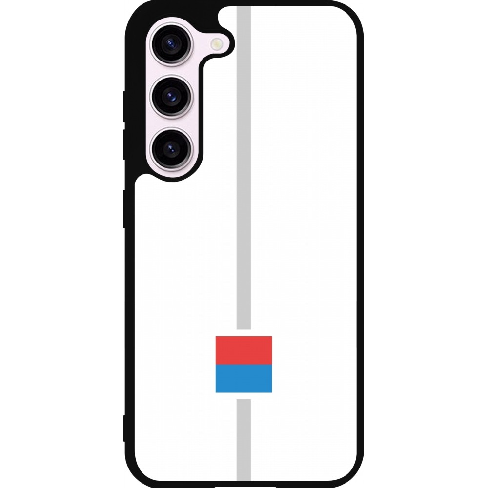 Samsung Galaxy S23 Case Hülle - Silikon schwarz Kanton TI weiss