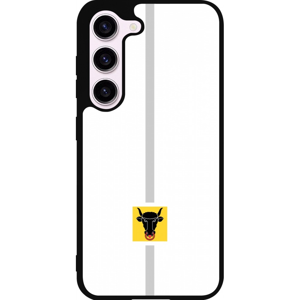 Samsung Galaxy S23 Case Hülle - Silikon schwarz Kanton UR weiss