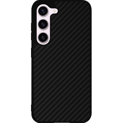 Coque Samsung Galaxy S23 - Silicone rigide noir Carbon Basic