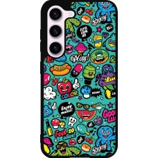 Coque Samsung Galaxy S23 - Silicone rigide noir Cartoons old school
