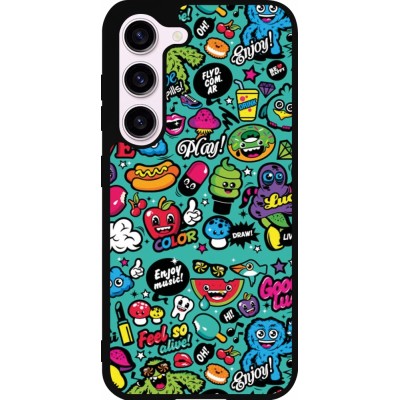 Coque Samsung Galaxy S23 - Silicone rigide noir Cartoons old school