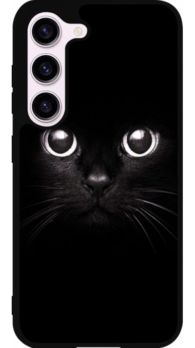 Coque Samsung Galaxy S23 - Silicone rigide noir Cat eyes