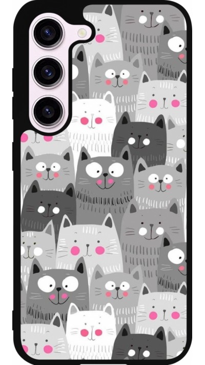 Samsung Galaxy S23 Case Hülle - Silikon schwarz Katzenschwärme