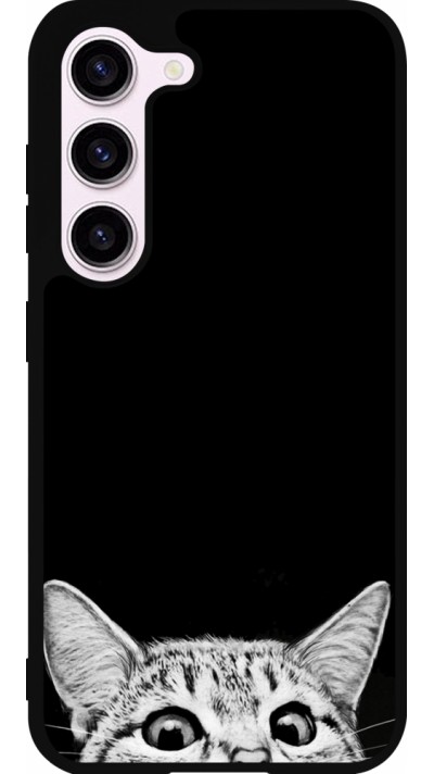 Samsung Galaxy S23 Case Hülle - Silikon schwarz Cat Looking Up Black